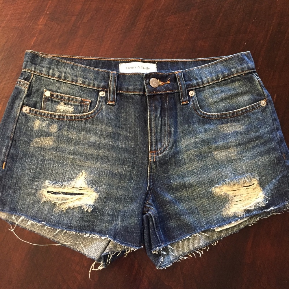 Henry & Belle Distressed Denim Jean Shorts Size 26